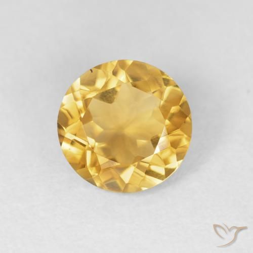 1.53ct Natural Bright Gold Citrine, Round, VVS