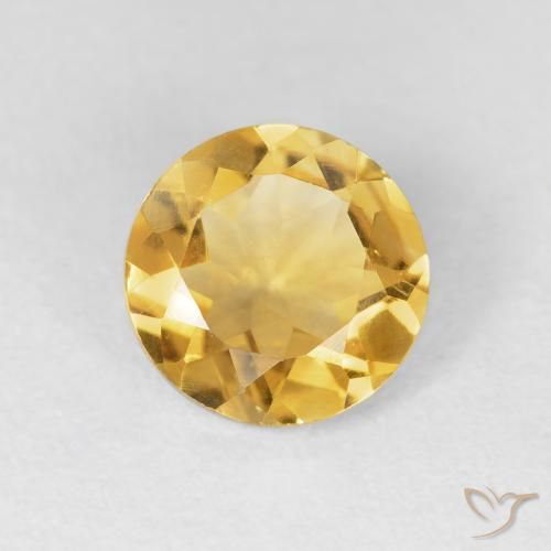 1.60ct Natural Bright Gold Citrine, Round, VVS