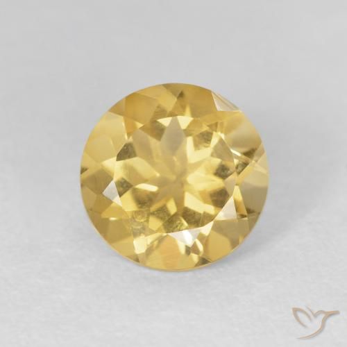 1.78ct Natural Medium Gold Citrine, Round, VVS