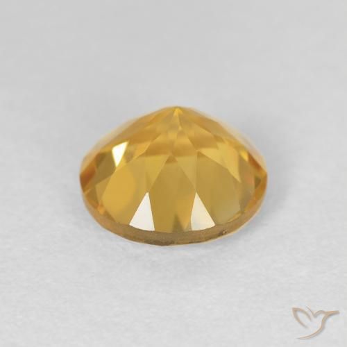 Citrine Gemstone in 8 mm (calibrated) Size for Sale, Citrine Stone in Medium Gold Color