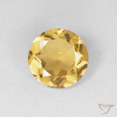 1.10ct Natural Medium Gold Citrine, Round, VVS