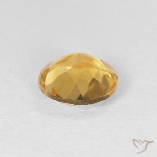 Citrine Gemstone in 7 mm (calibrated) Size for Sale, Citrine Stone in Medium Gold Color