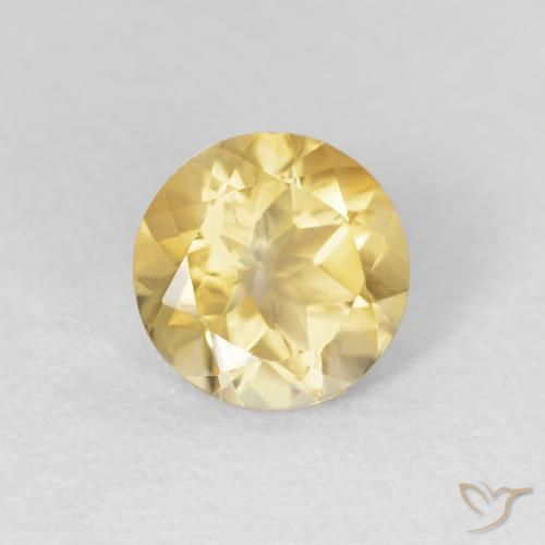 1.14ct Natural Light Gold Citrine, Round, VVS