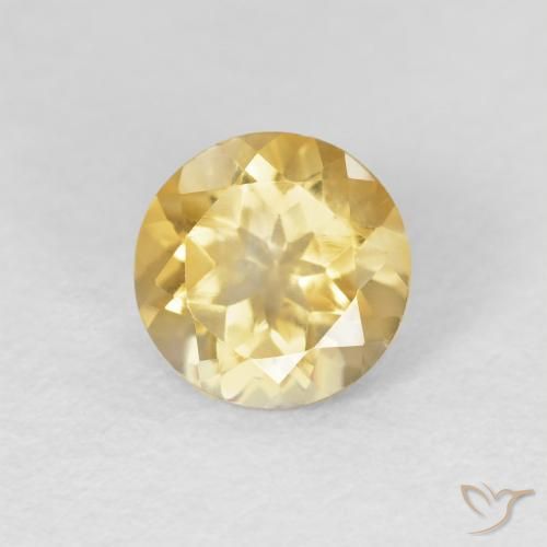 1.14 ct Yellow Citrine Stone, Natural Citrine in Round Facet Shape for Sale