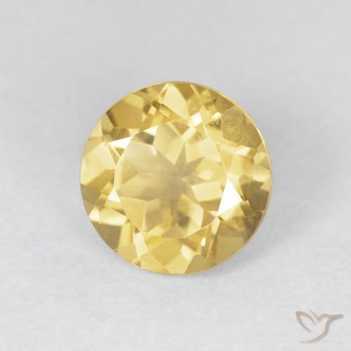 1.94 ct Golden Citrine Stone, Natural Citrine in Round Facet Shape for Sale