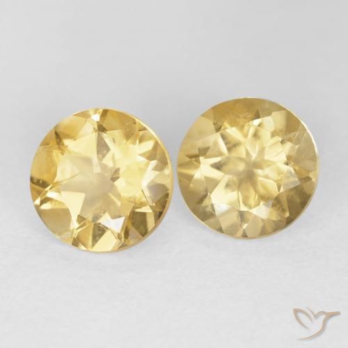 3.60 ctw Golden Citrine Stones, Natural Citrine in Round Facet Shape for Sale