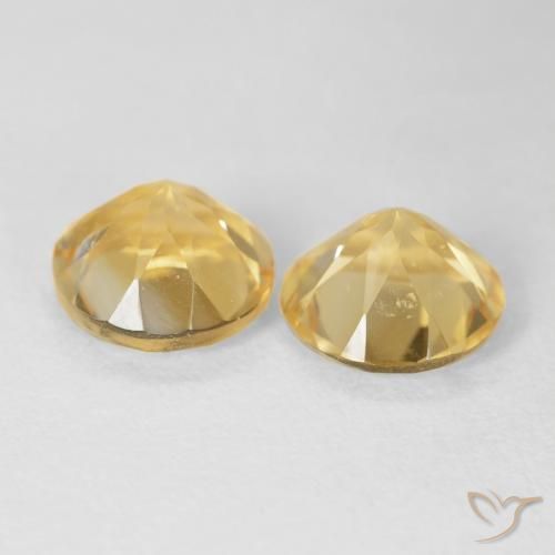 Citrine Gemstones in 8 mm (calibrated) Size for Sale, Citrine Stones in Golden Color