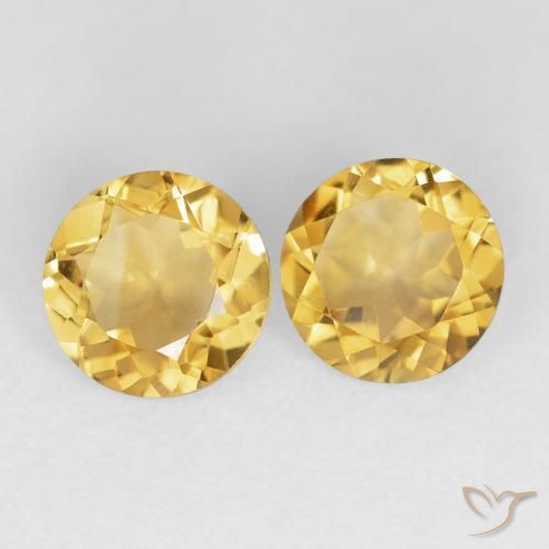 3.25 ctw Golden Citrine Stones, Natural Citrine in Round Facet Shape for Sale