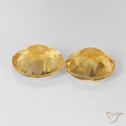 Citrine Gemstones in 8 mm (calibrated) Size for Sale, Citrine Stones in Medium Golden Color