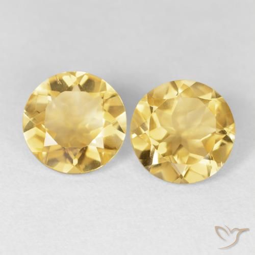 2.96ctw Natural Medium Golden Citrine, Round, VVS
