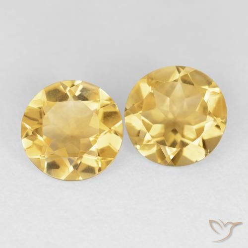 2.96 ctw Golden Citrine Stones, Natural Citrine in Round Facet Shape for Sale