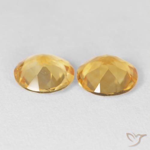 Citrine Gemstones in 8 mm (calibrated) Size for Sale, Citrine Stones in Medium Golden Color