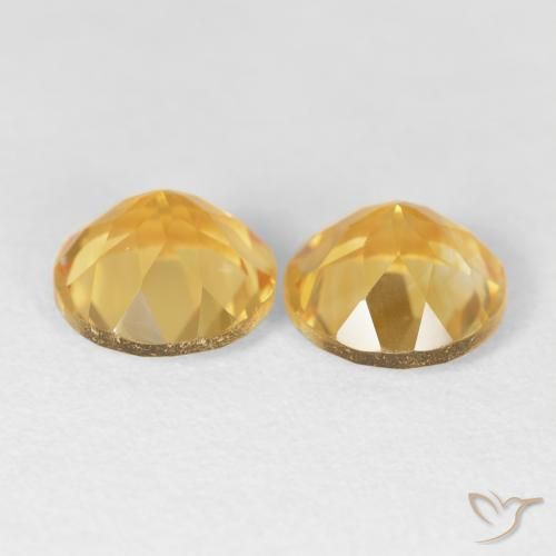 Citrine Gemstones in 8 mm (calibrated) Size for Sale, Citrine Stones in Bright Gold Color
