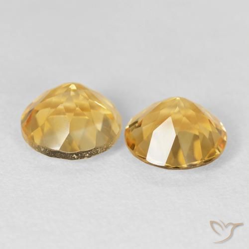 Citrine Gemstones in 8 mm (calibrated) Size for Sale, Citrine Stones in Gold Color