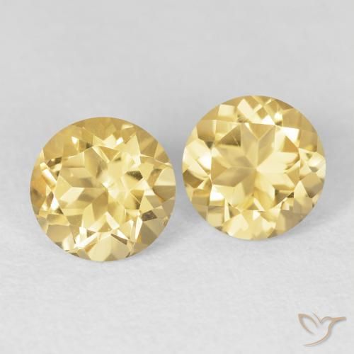 2.72 ctw Yellow Citrine Stones, Natural Citrine in Round Facet Shape for Sale