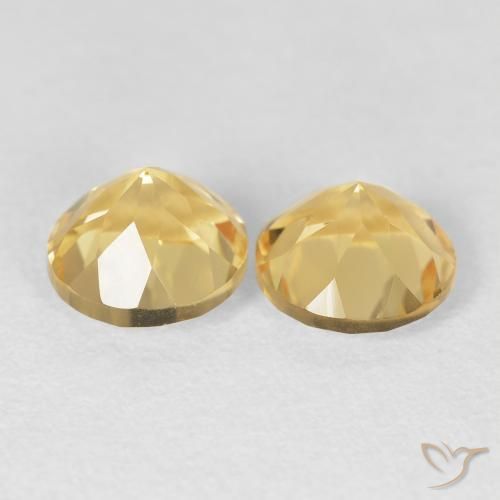 Citrine Gemstones in 7 mm (calibrated) Size for Sale, Citrine Stones in Light Gold Color