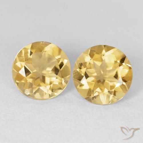 3.45ctw Natural Gold Citrine, Round, VVS