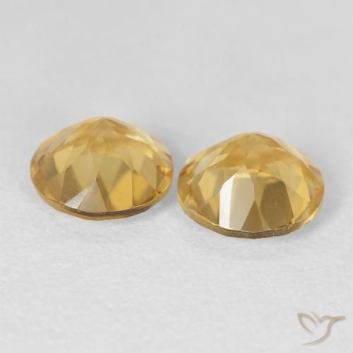 Citrine Gemstones in 8 mm (calibrated) Size for Sale, Citrine Stones in Gold Color
