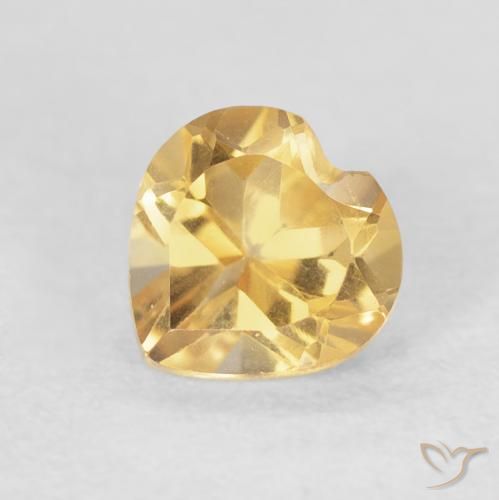 0.73ct Natural Gold Citrine, Heart, VVS