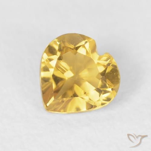 0.42ct Natural Golden Citrine, Heart, VVS