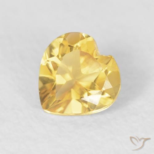 0.42ct Natural Golden Citrine, Heart, VVS