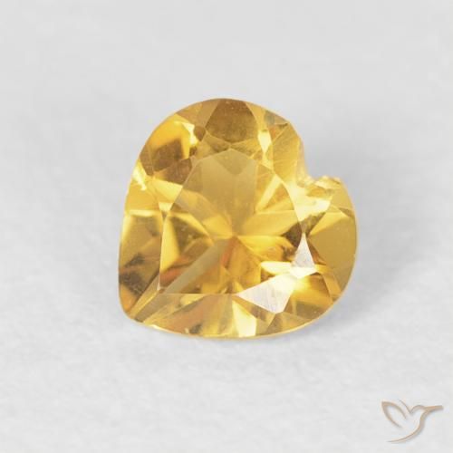 0.38ct Natural Golden Citrine, Heart, VVS