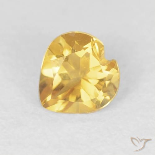 0.42ct Natural Golden Citrine, Heart, VVS