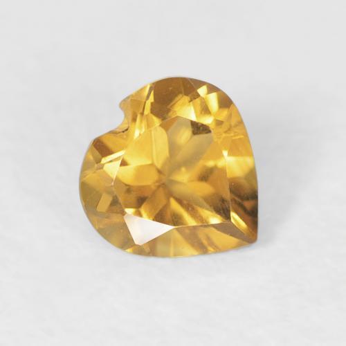 0.37 ct Golden Citrine Stone, Natural Citrine in Heart Facet Shape for Sale