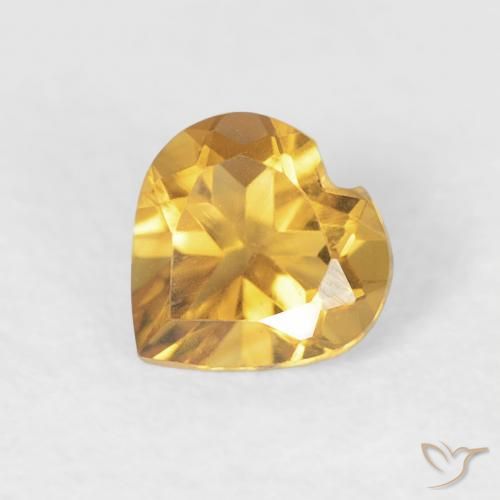 0.44ct Natural Medium Gold Citrine, Heart, VVS
