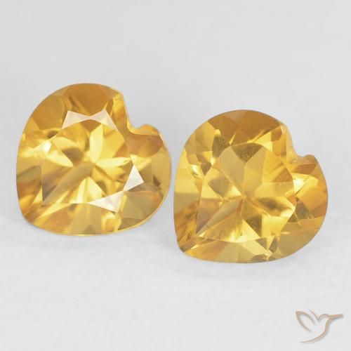 1.42ctw Natural Deep Golden Orange Citrine, Heart, VVS