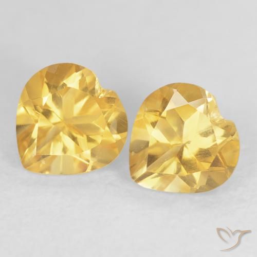 1.49ctw Natural Bright Gold Citrine, Heart, VVS