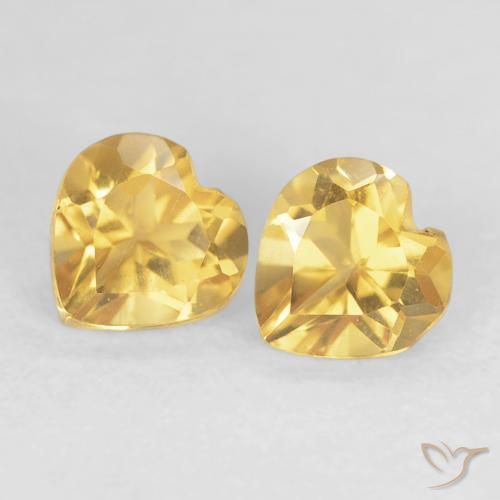 0.88ctw Natural Golden Citrine, Heart, VVS