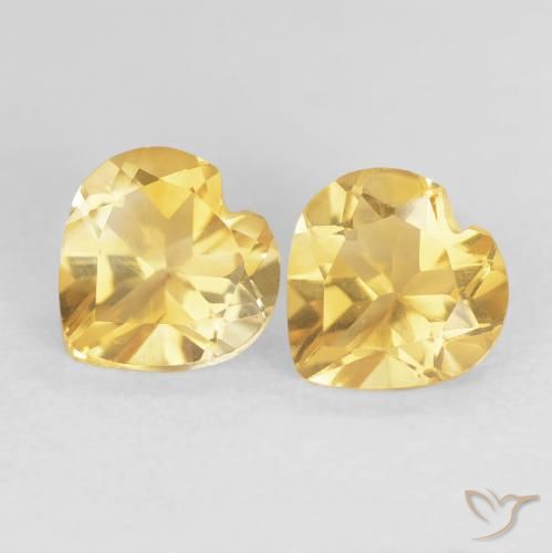 1.45ctw Natural Medium Gold Citrine, Heart, VVS