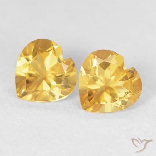 0.84ctw Natural Bright Gold Citrine, Heart, VVS