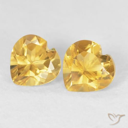 0.90ctw Natural Bright Gold Citrine, Heart, VVS