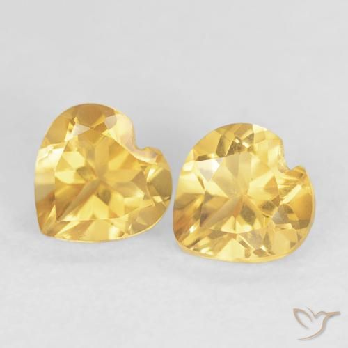 0.92ctw Natural Bright Gold Citrine, Heart, VVS