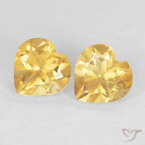 0.90ctw Natural Bright Gold Citrine, Heart, VVS