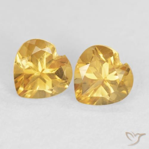 0.89ctw Natural Golden Citrine, Heart, VVS