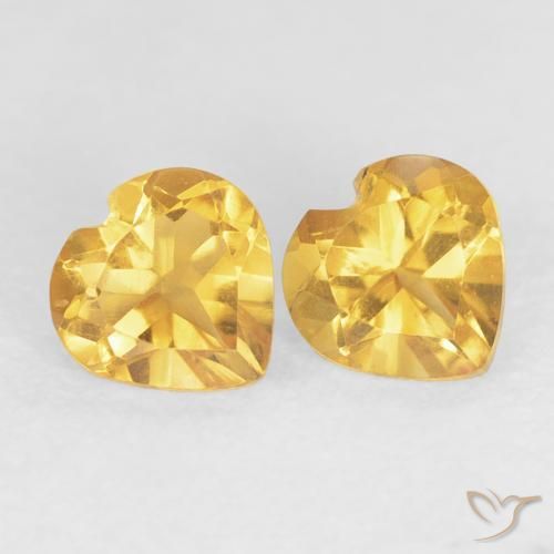 0.90ctw Natural Medium Gold Citrine, Heart, VVS