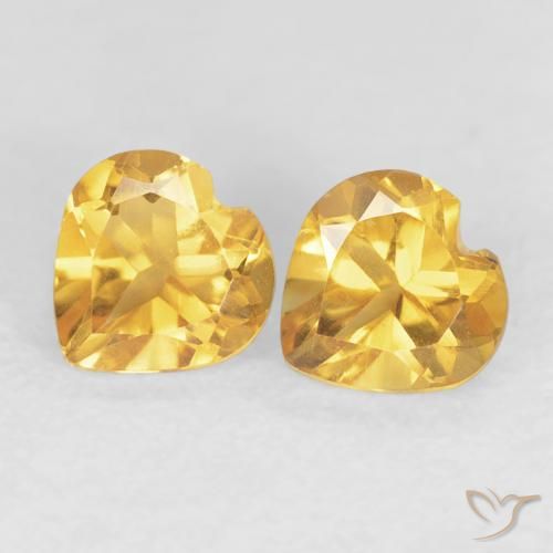0.90 ctw Golden Citrine Stones, Natural Citrine in Heart Facet Shape for Sale