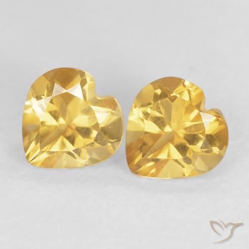 0.96ctw Natural Deep Gold Citrine, Heart, VVS
