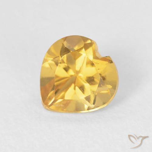 0.47ct Natural Bright Gold Citrine, Heart, VVS-VS