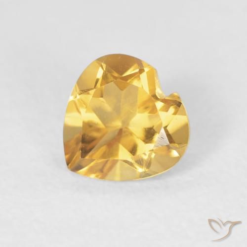 0.71ct Natural Bright Gold Citrine, Heart, VVS-VS