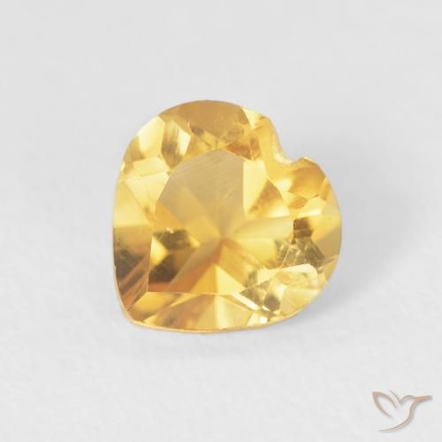 0.79ct Natural Medium Gold Citrine, Heart, VVS-VS