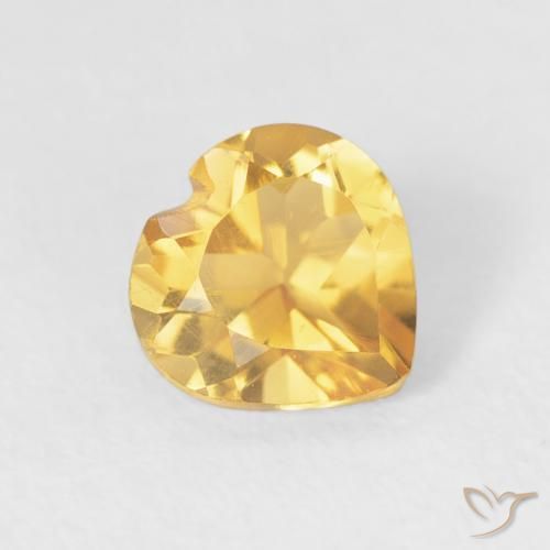 0.79 ct Golden Citrine Stone, Natural Citrine in Heart Facet Shape for Sale