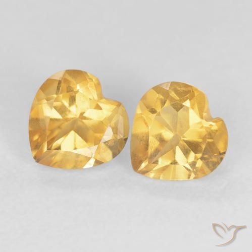 1.50ctw Natural Medium Gold Citrine, Heart, VS
