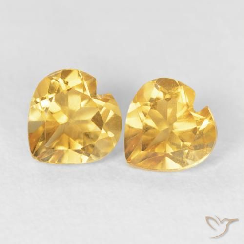 0.93ctw Natural Medium Gold Citrine, Heart, VS
