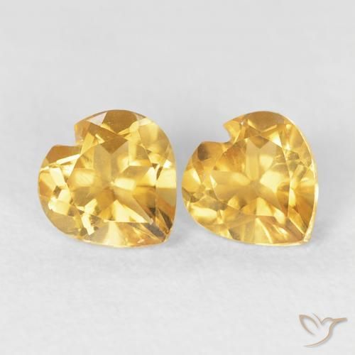 0.93 ctw Golden Citrine Stones, Natural Citrine in Heart Facet Shape for Sale