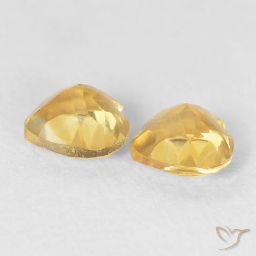Citrine Gemstones in 5.3 x 5.2 mm Size for Sale, Citrine Stones in Medium Gold Color