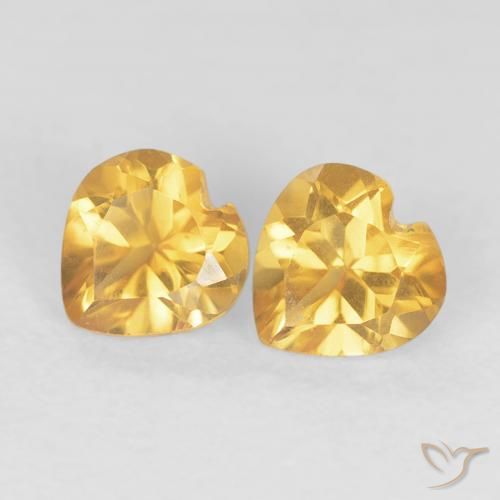 0.89ctw Natural Bright Gold Citrine, Heart, VS